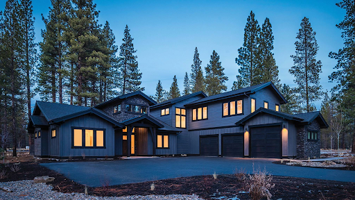 Custom home design in wooded area